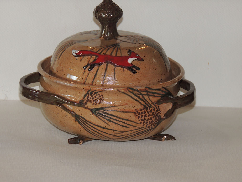 Premium Coyote Saturated Iron Glaze Pottery - Handcrafted Ceramic Vase for Rustic Home Decor & Wedding Centerpieces
