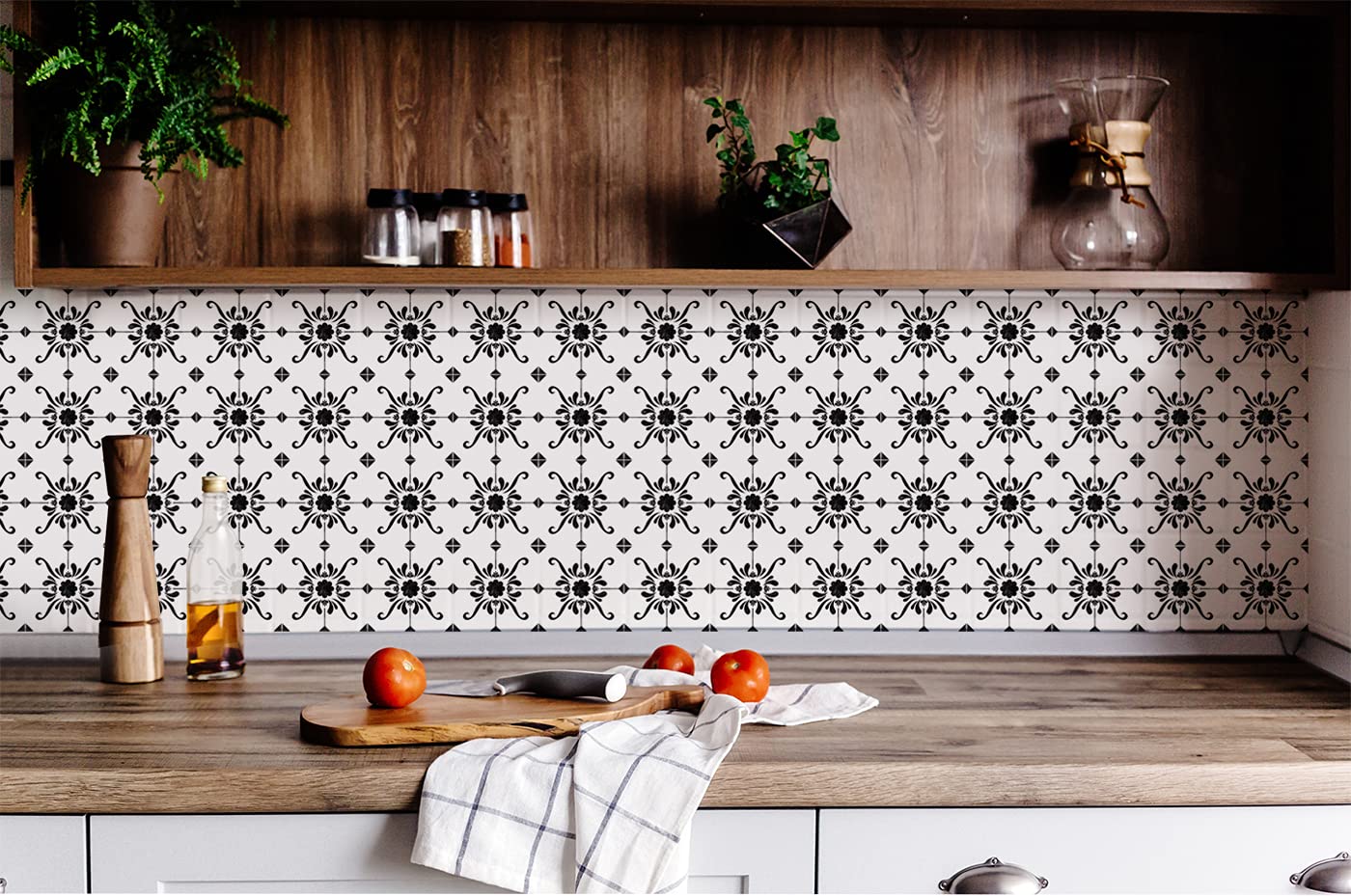 Mi Alma 24-Piece Talavera Tile Stickers - Peel and Stick Wall Decals for Bathroom & Kitchen - 12x12 Inch Easy Application Removable Wall Stencils - Perfect for Spanish Style Home Decor, DIY Backsplash, and Ceramic Tile Upgrade
