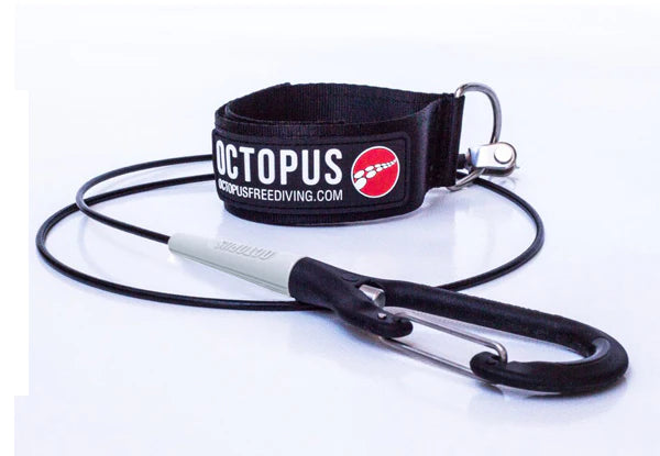 Premium 120cm Black Octopus Freediving Competition Lanyard - Durable Dive Gear for Spearfishing & Underwater Sports