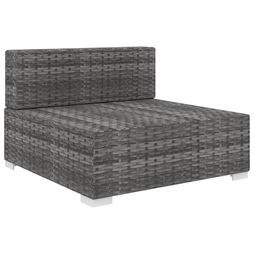 **Outdoor Patio Furniture Cushions - Gray Poly Rattan Sectional Seat Cushions for Garden, Poolside & Backyard Comfort**