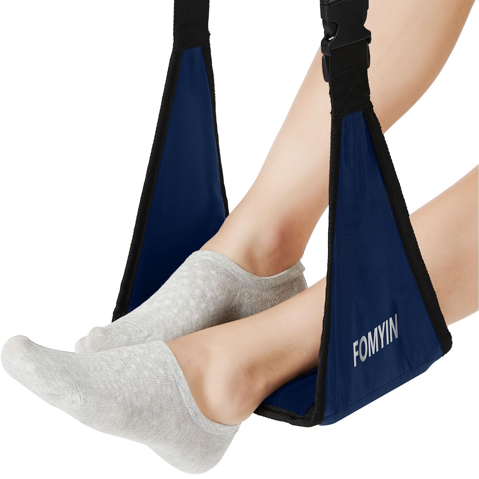 **Airplane Footrest with No Feet Clashing Support - Portable Travel Foot Hammock for Relaxation & Comfort - Memory Foam Plane Foot Rest to Relieve Soreness - Perfect for Long Flights, Road Trips & Office Use**