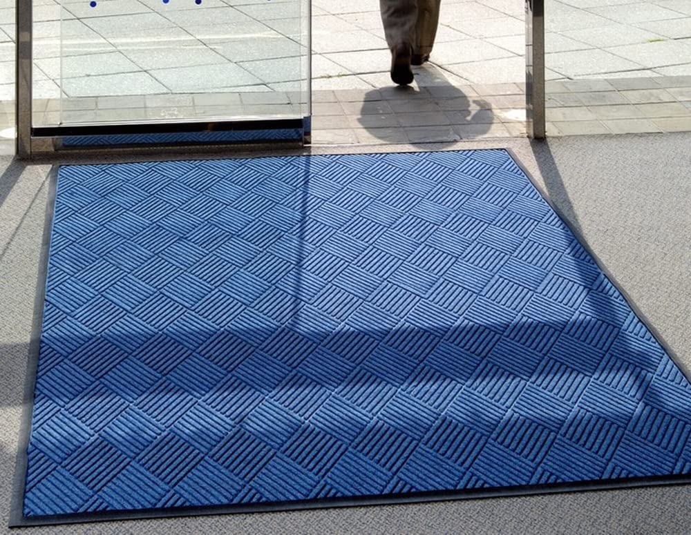 Premium American Floor Mats - Waterhog Premier Fashion Medium Grey 3' x 8' Entrance Mat with Smooth Back & Fabric Border | Heavy-Duty Doormat for Home, Office & Commercial Use | Indoor/Outdoor Water Absorbing Entryway Rug