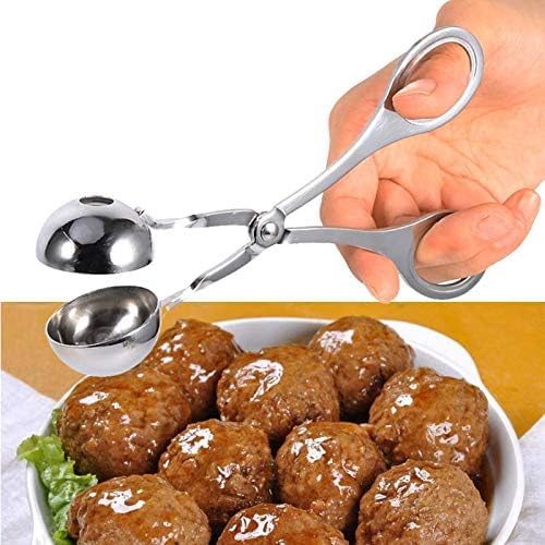 Stainless Steel Meatball Maker Scoop - Rice Ball Clip & Ice Cream Ball Mould for Home Kitchen Tools - Perfect for Making Meatballs, Sushi Rice Balls, and Ice Cream Desserts