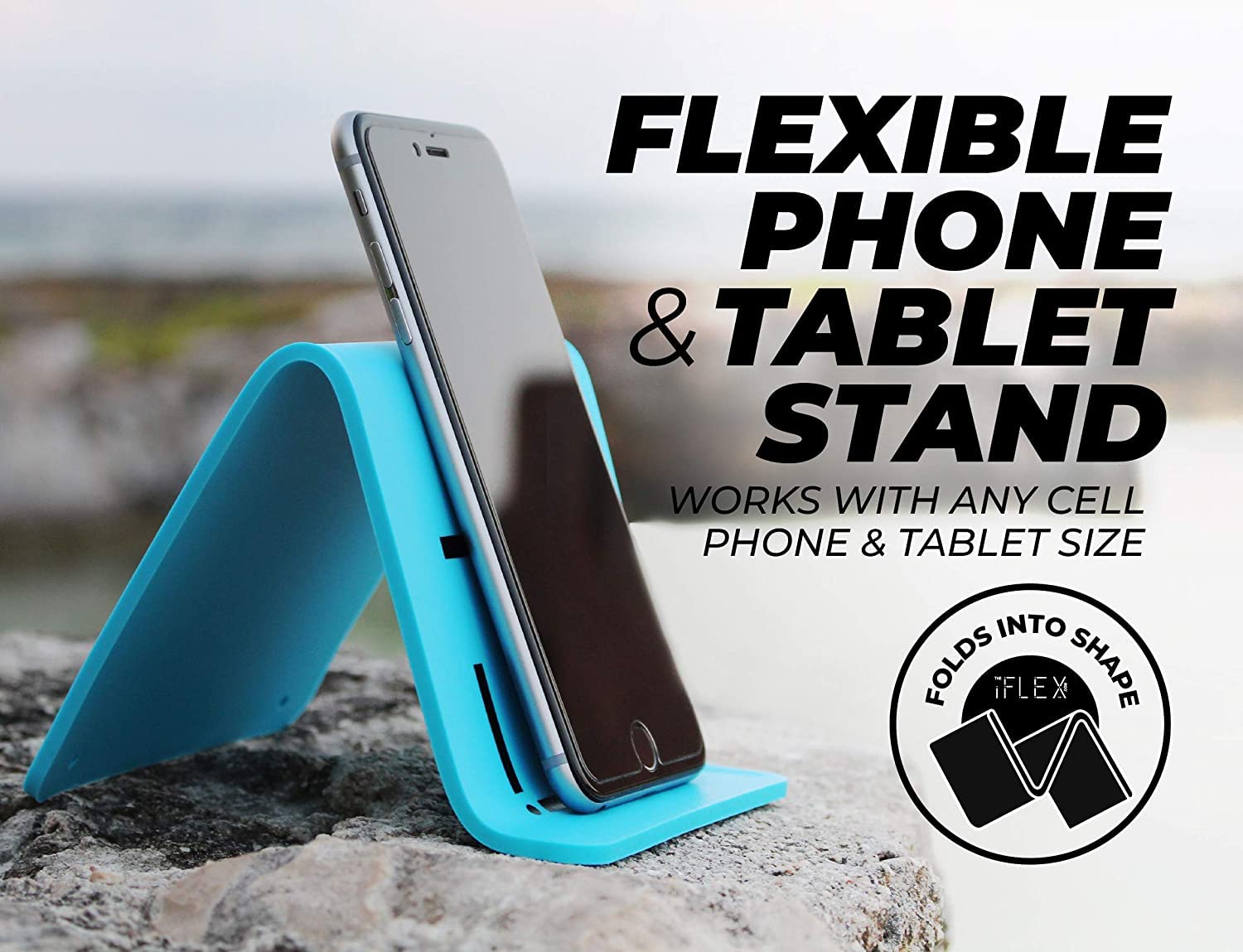 iFLEX Adjustable Cell Phone Stand & Tablet Holder - Flexible Phone Stand for iPhone, iPad, Samsung - Perfect for Video Calls, Watching Movies, Reading & Working at Home or Office
