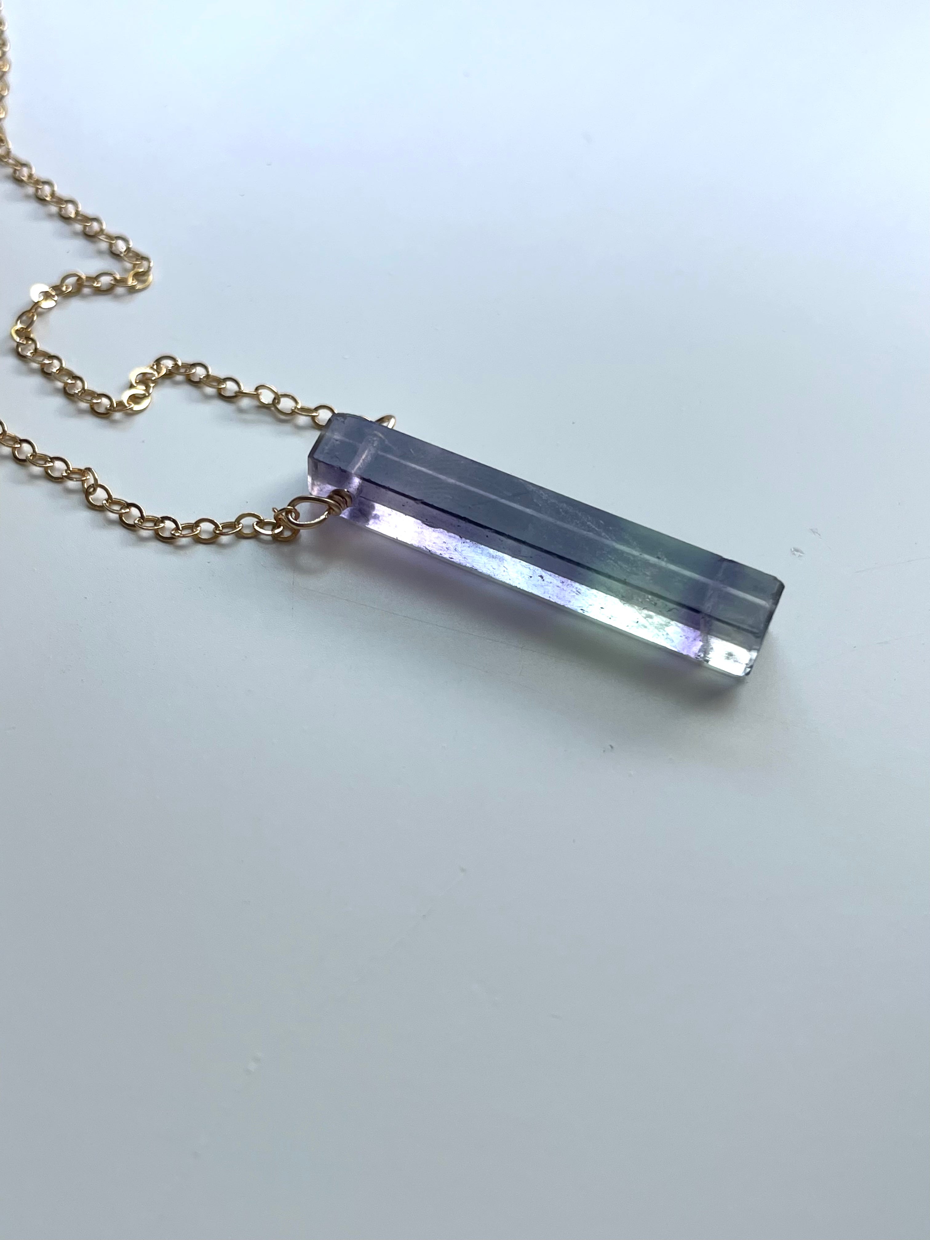 Natural Fluorite Crystal Pendant Necklace for Women – Healing Stone Jewelry for Energy Balance & Stress Relief | Perfect for Meditation, Yoga & Spiritual Gifts