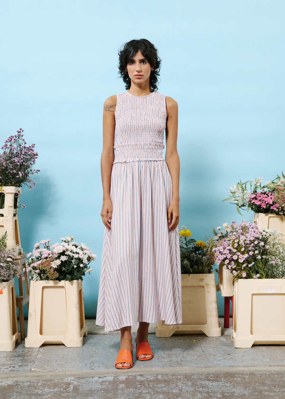 Alexiane Sleeveless Dress for Women - Flowy Summer Dress in Lilac & Orange - Perfect for Beach, Vacation & Casual Outings