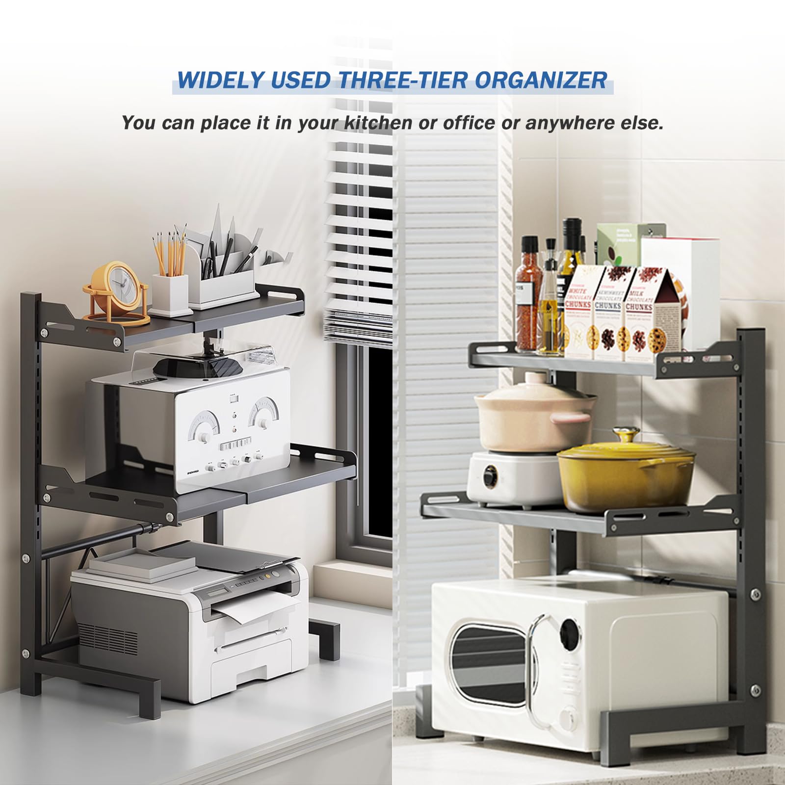 3-Tier Extendable Microwave Oven Rack (14.2