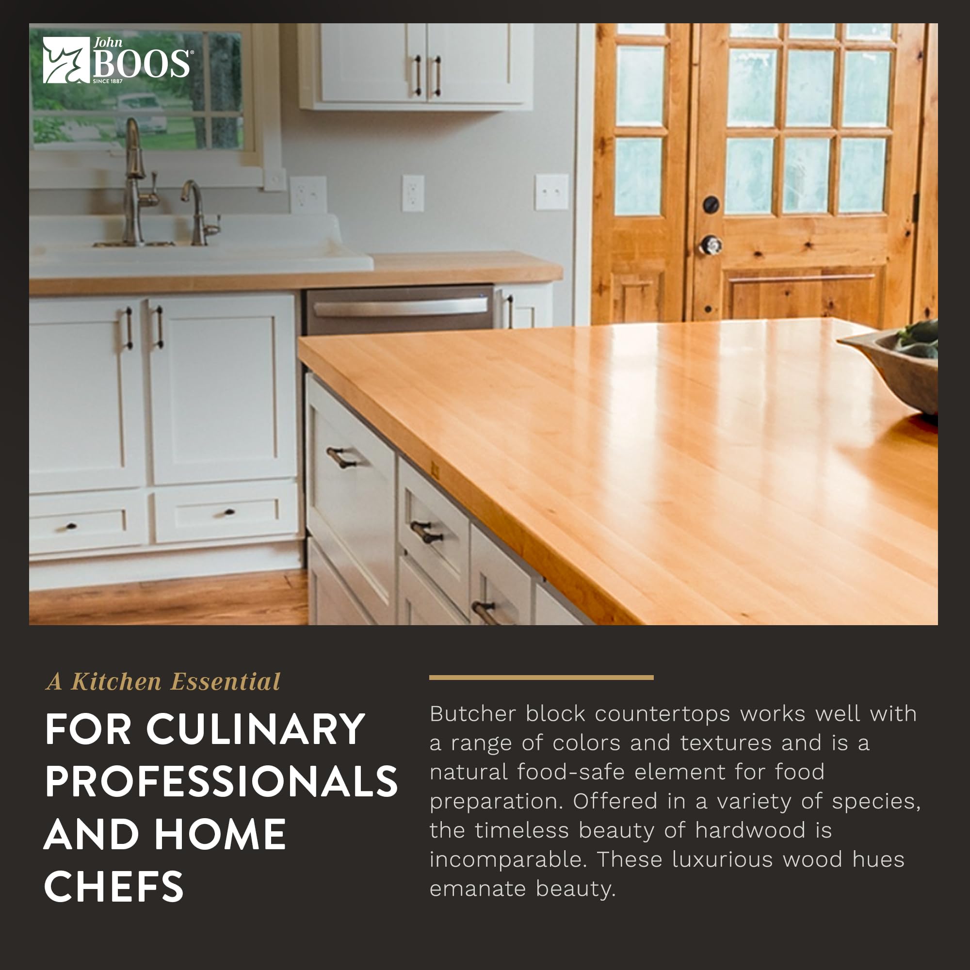 Premium John Boos Cherry Butcher Block Countertop - 24