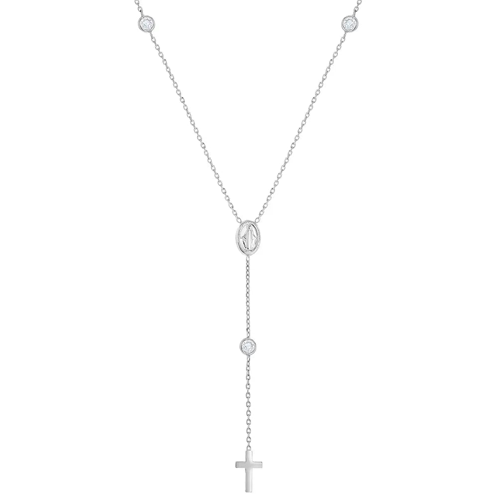 16 Miraculous Virgin Mary Necklace for Kids - Sterling Silver Religious Pendant for Children - Perfect for First Communion, Baptism & Special Occasions