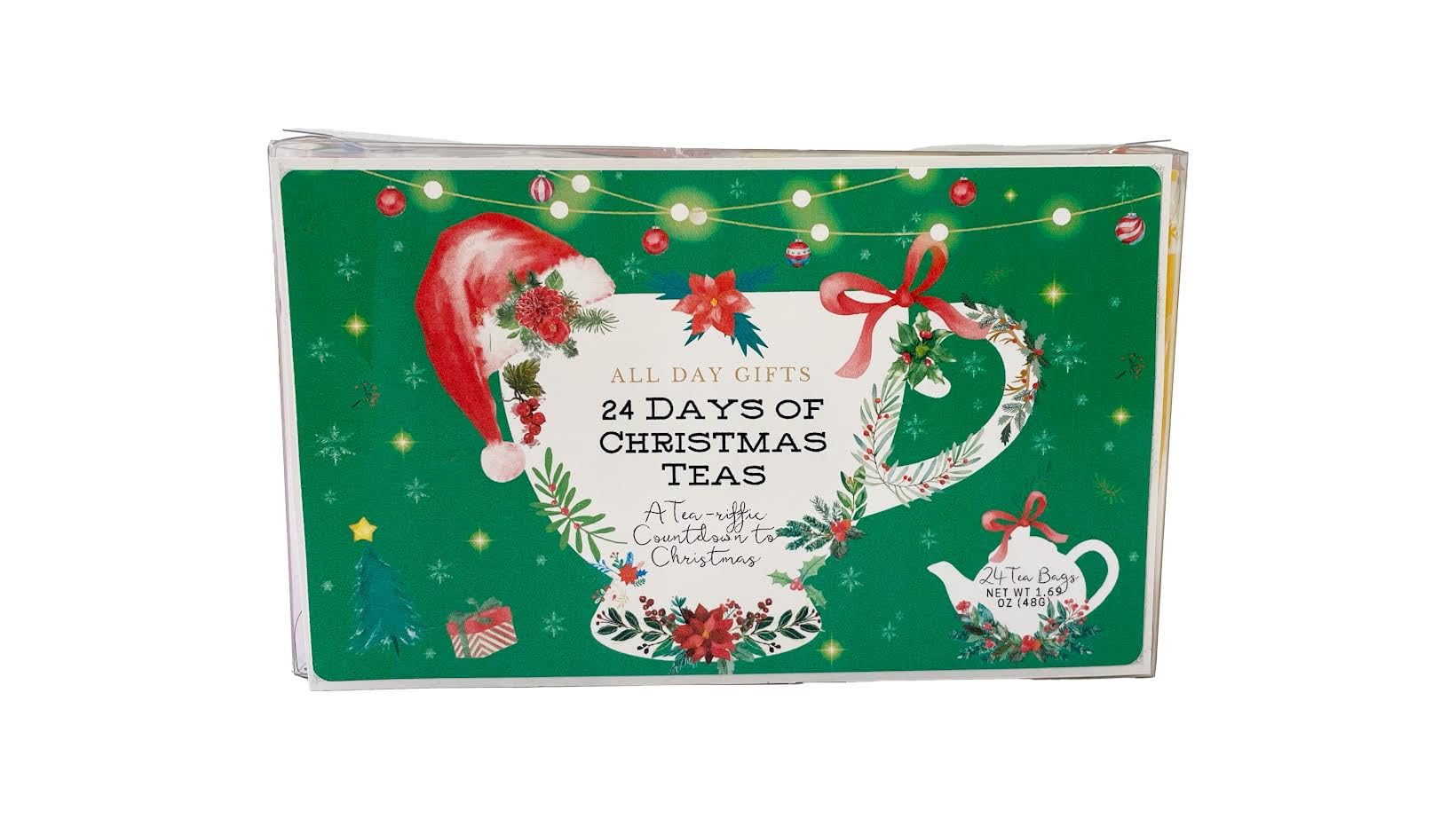 24 Days of Christmas Advent Calendar Tea Gift Set - 24 Individually Wrapped Holiday Tea Bags for Countdown, Gifting & Cozy Winter Nights
