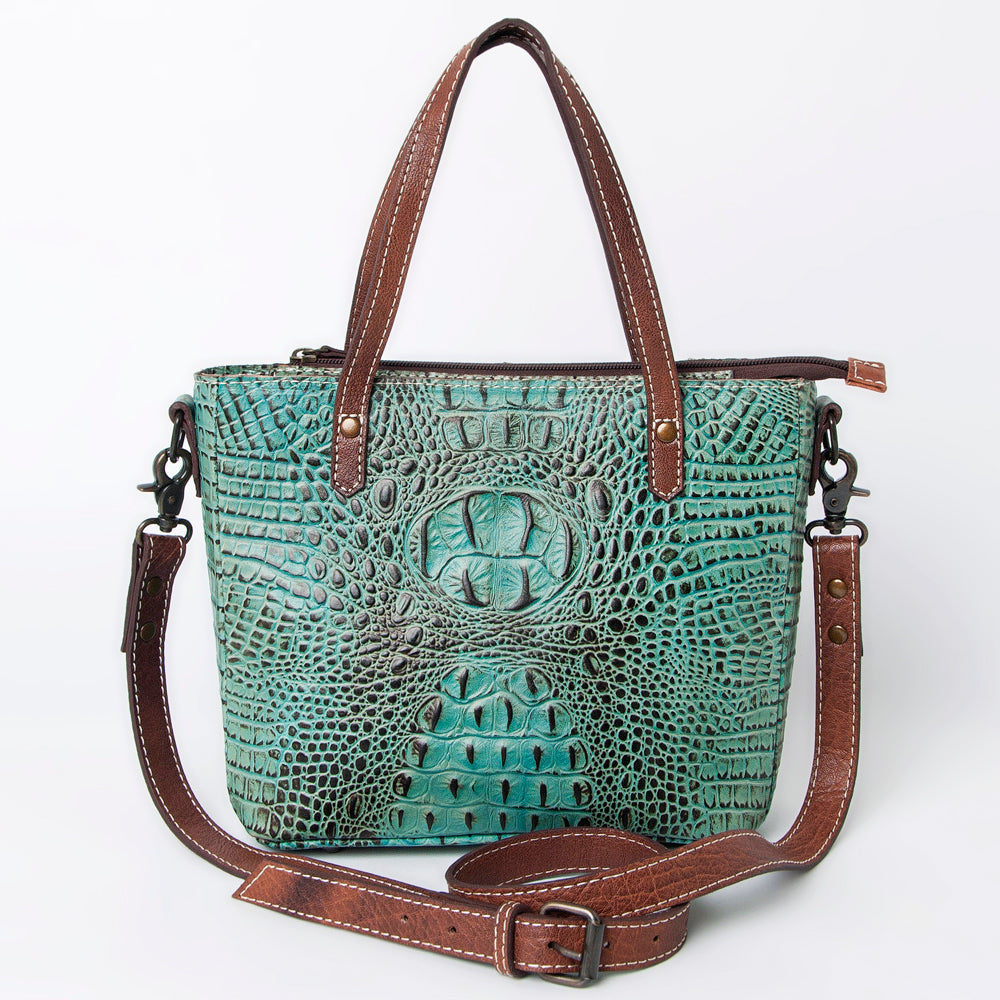 ADBG955 American Darling Crocodile Embossed Genuine Leather Women's Handbag - Western Style Purse for Daily Use, Work & Evening Events
