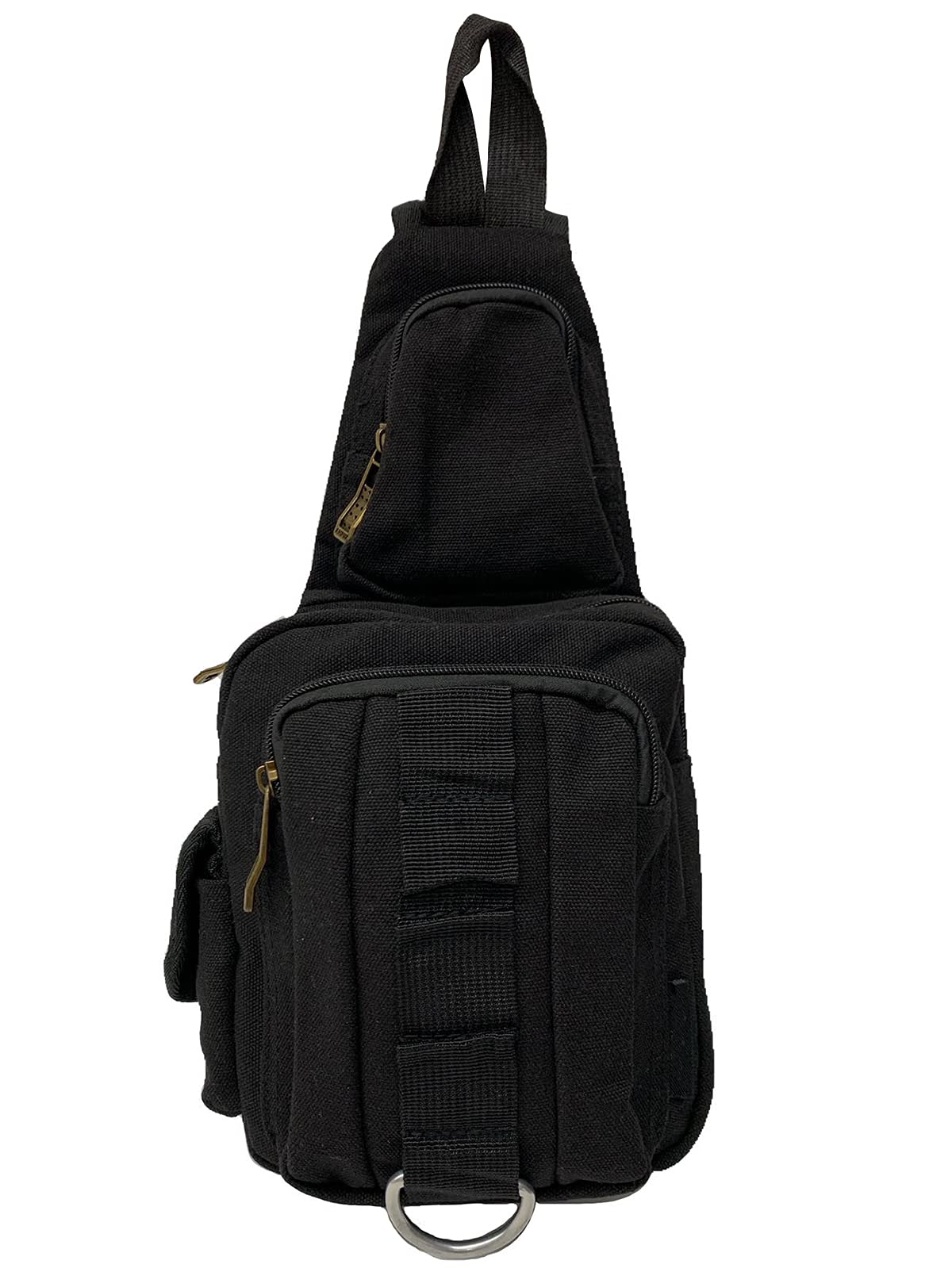 Adjustable Front Strap Crossbody Sling Bag for Women & Men - Lightweight & Hands-Free - Perfect for Travel, Gym, Running, Shopping (Black)