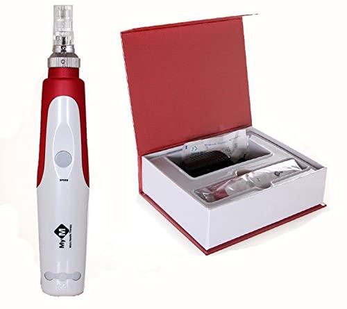 Professional Derma Stamp Electric Pen - Auto Micro Needle Roller for Anti-Aging Skin Therapy, Wrinkle Reduction & Acne Treatment | Improves Essence Absorption | Wired Dermapen for Home Use | Perfect for Facial Rejuvenation & Skincare Routine