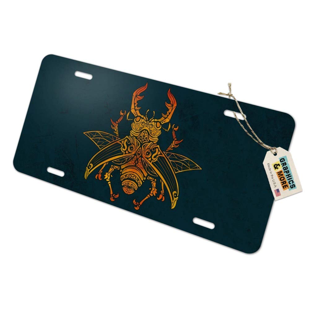 Steampunk Stag Beetle Metal Vanity License Plate - Unique Car & Motorcycle Decorative Tag for Gothic Lovers | Perfect for Vehicle Customization, Room Decor & Gift Ideas