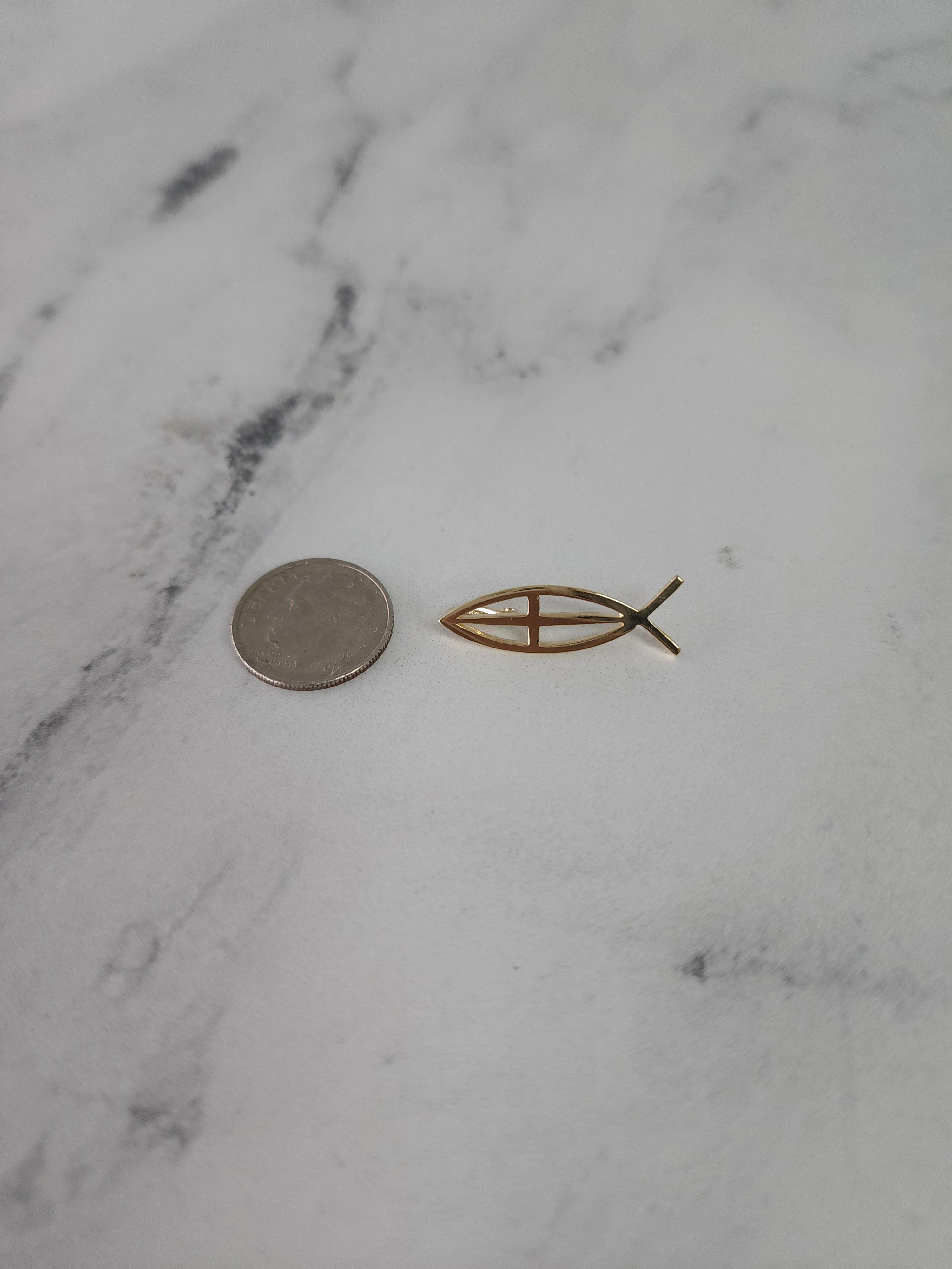 14K Yellow Gold Christian Fish Ichthys Cross Pendant - Elegant Religious Jewelry for Baptism, Confirmation & Daily Faith Wear