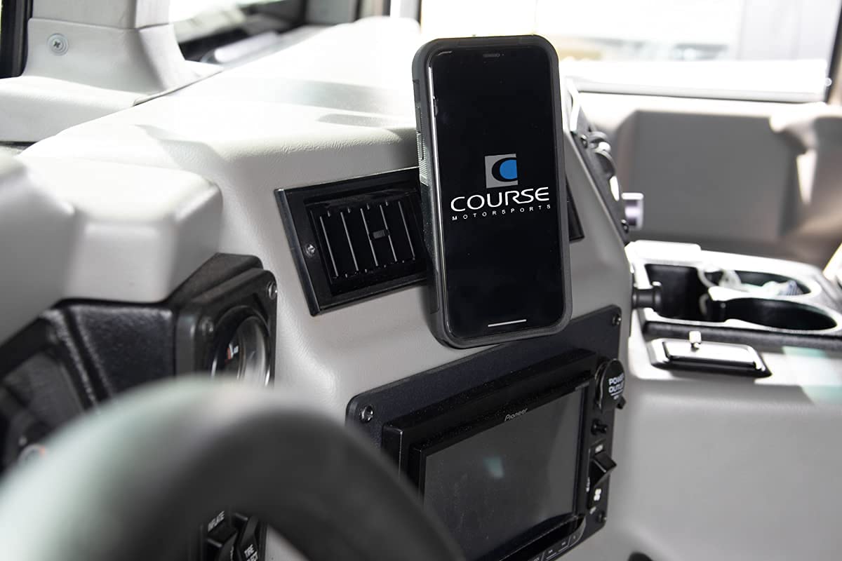 Course Motorsports DirectFit Automatic Gripping Wireless Charger & Phone Mount for Hummer H1 (1992-2004) - Black Car Phone Holder for Safe Driving & Hands-Free Navigation