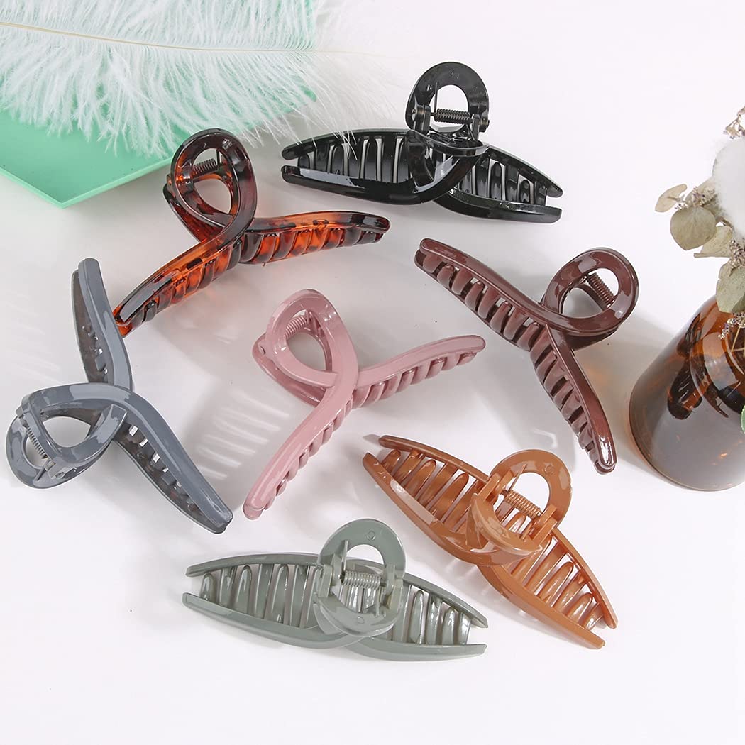 Elegant Acrylic Hair Claw Clips for Women & Girls - 9PCS Non-Slip Hair Barrettes & Jaw Clips - Perfect for Updos, Ponytails & Everyday Hairstyles