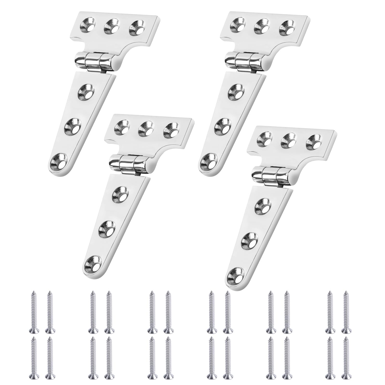 CHANGE MOORE 316 Stainless Steel Marine Grade Boat Hatch Hinge - Heavy Duty T Hinges for Cabinets & Doors with Screws - Ideal for Boats, RVs, and Outdoor Furniture