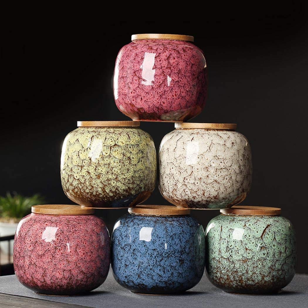 Classical Ceramic Tea Canister with Marble Pattern Glaze - Airtight Tea Storage Container for Loose Leaf Tea, Portable & Sealed Tea Tin - Perfect for Home, Office, or as a Gift for Tea Lovers