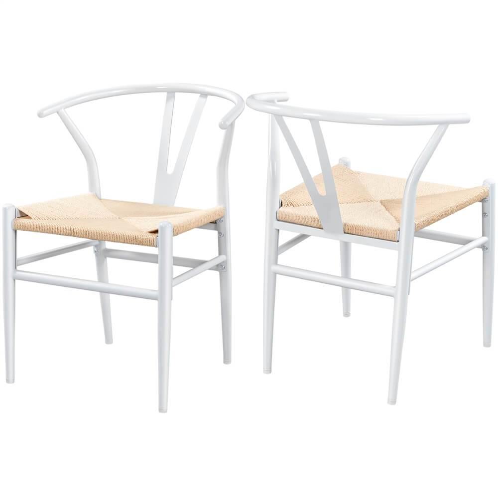 Yaheetech 2-Piece Woven Arm Chair Set - Modern Rattan Accent Chairs for Patio, Living Room & Bedroom - Indoor/Outdoor Use