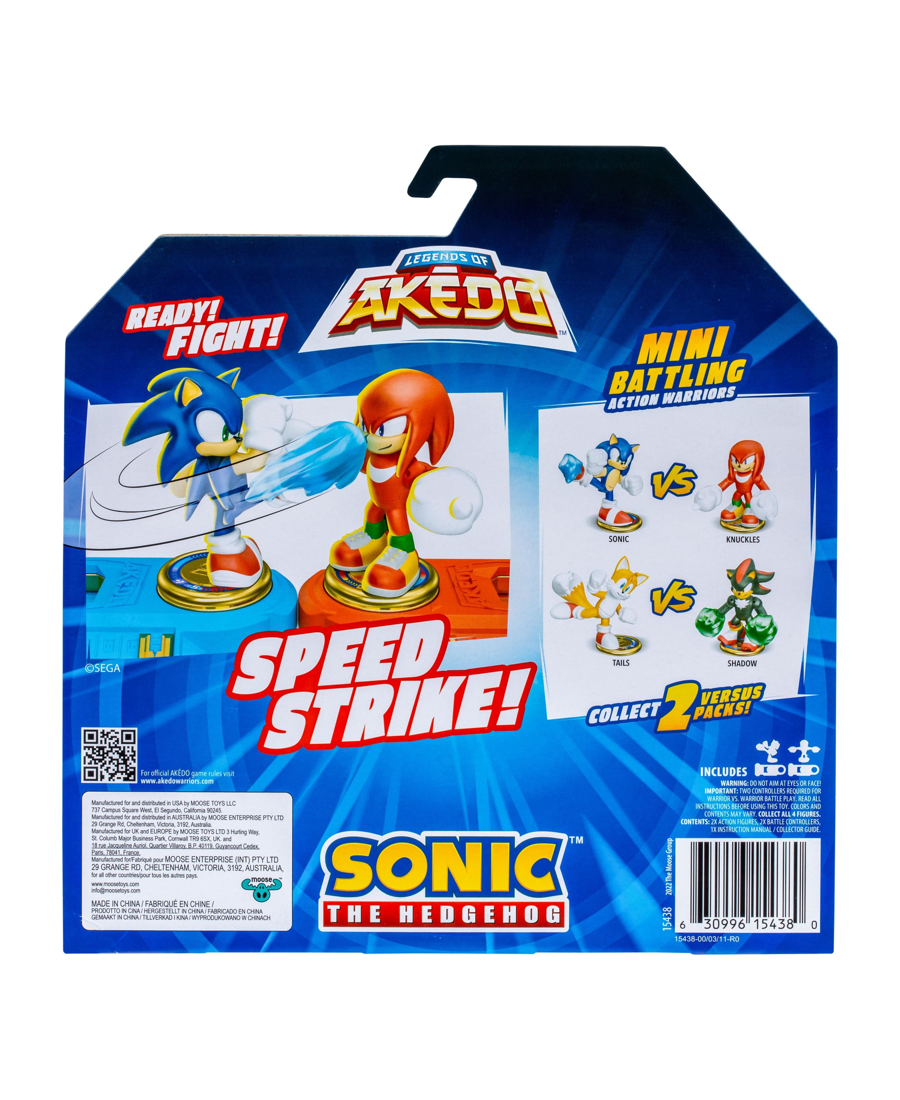Akedo Sonic the Hedgehog vs Knuckles S1 Battle Pack - Action Figure Toy Set for Kids, Collectible Fighting Game Characters - Perfect for Playtime, Gifts & Display