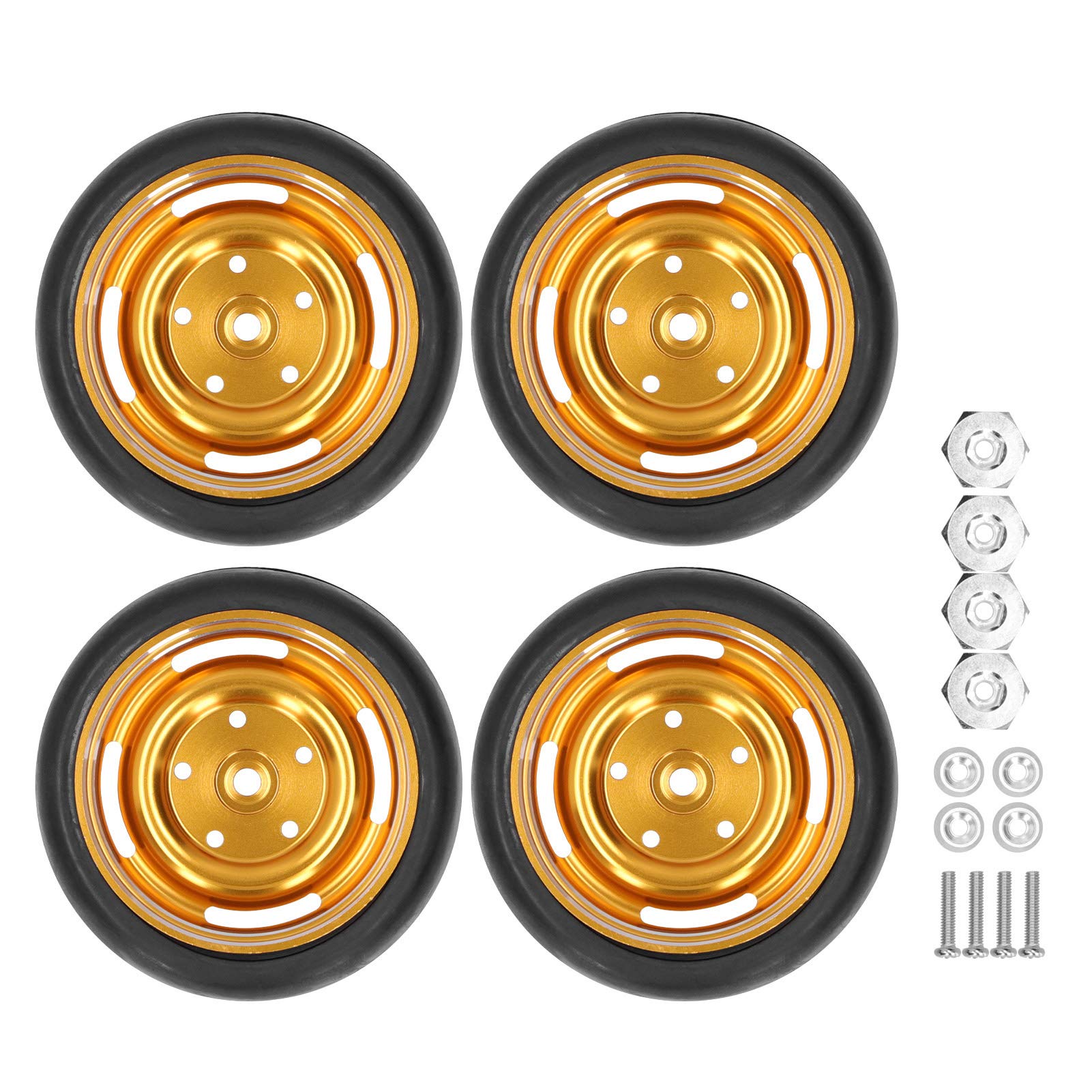 63MM Lightweight RC Soft Tires - 4 Pack for RC Cars & WPL D12 Remote Control Trucks | Durable Off-Road Performance for Racing, Crawling & All-Terrain Adventures