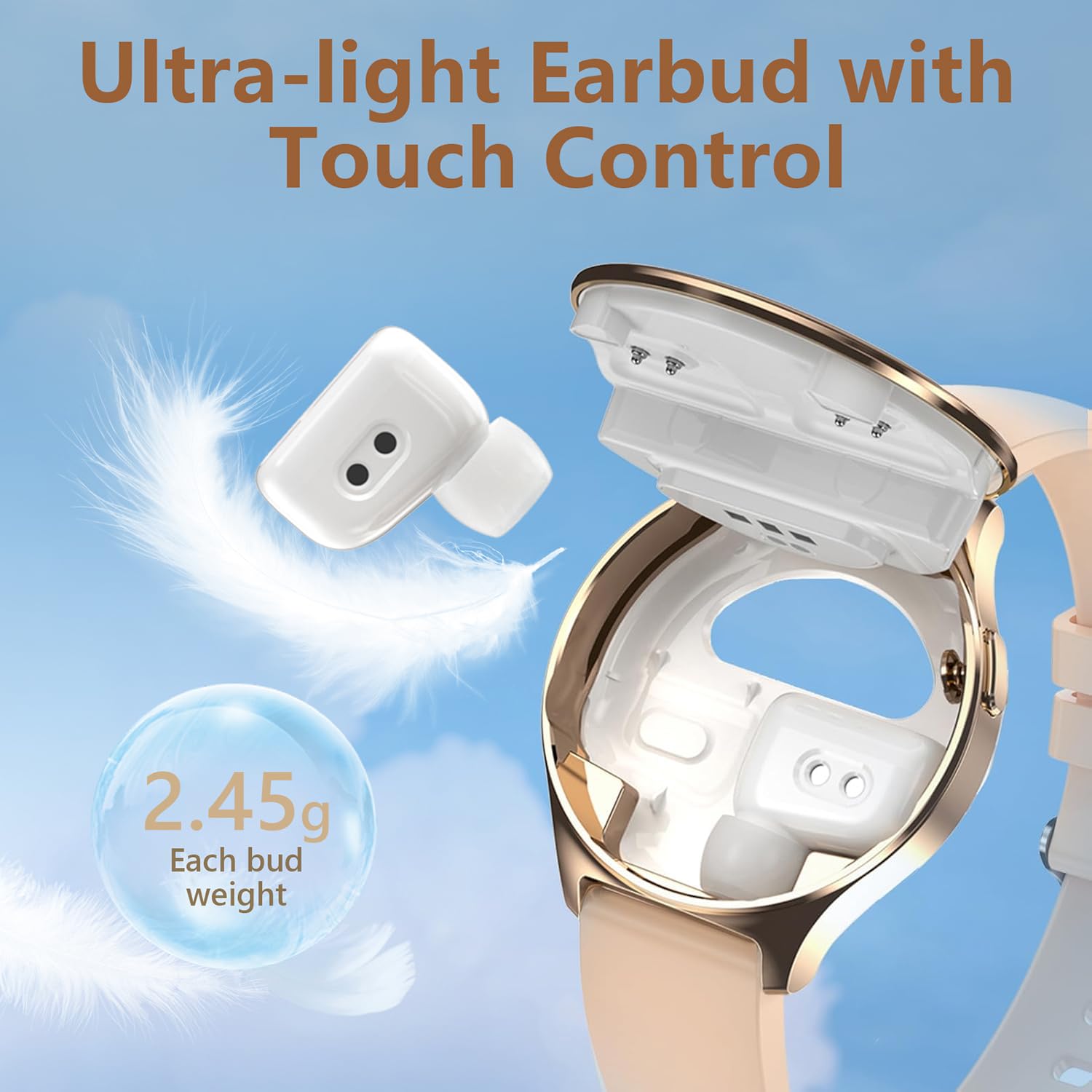 Smart Watch with Wireless Earbuds for Women - 1.27