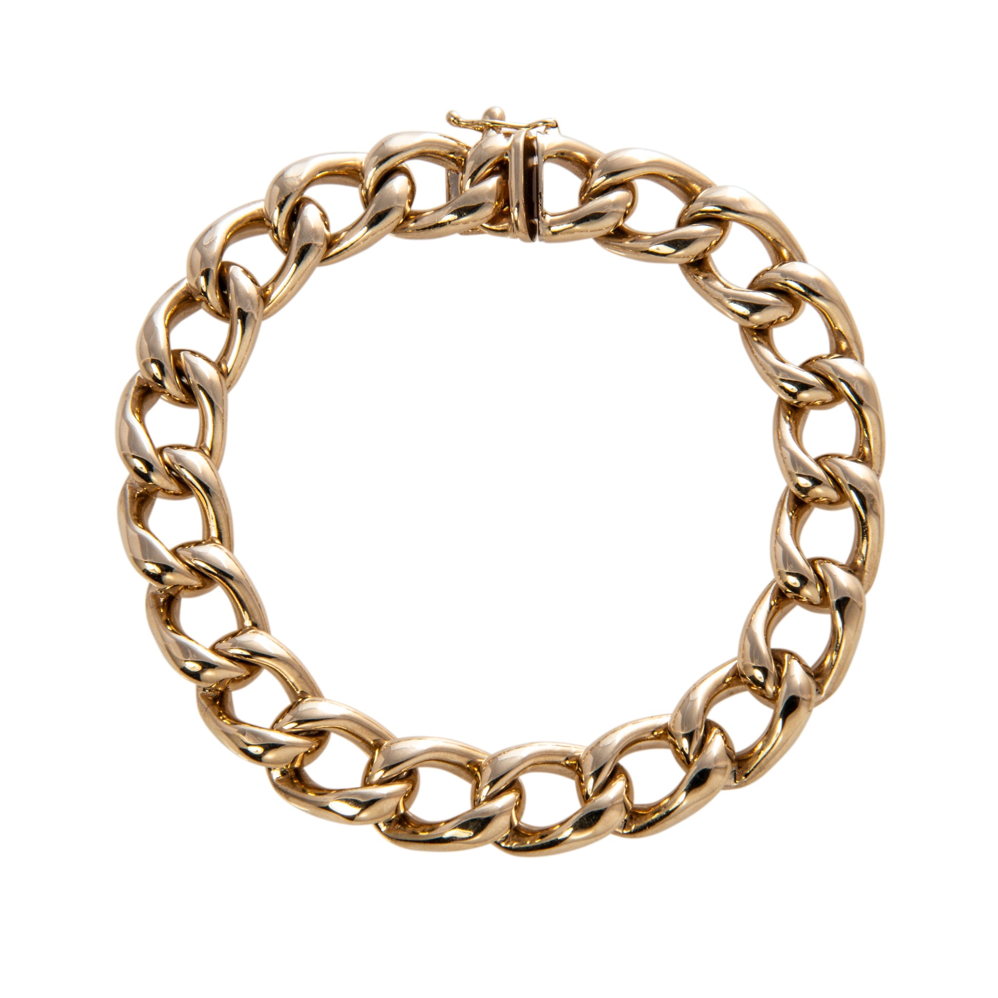Vintage 14K Yellow Gold Curb Link Bracelet for Women - Classic Elegant Jewelry Gift for Anniversary, Birthday & Special Occasions