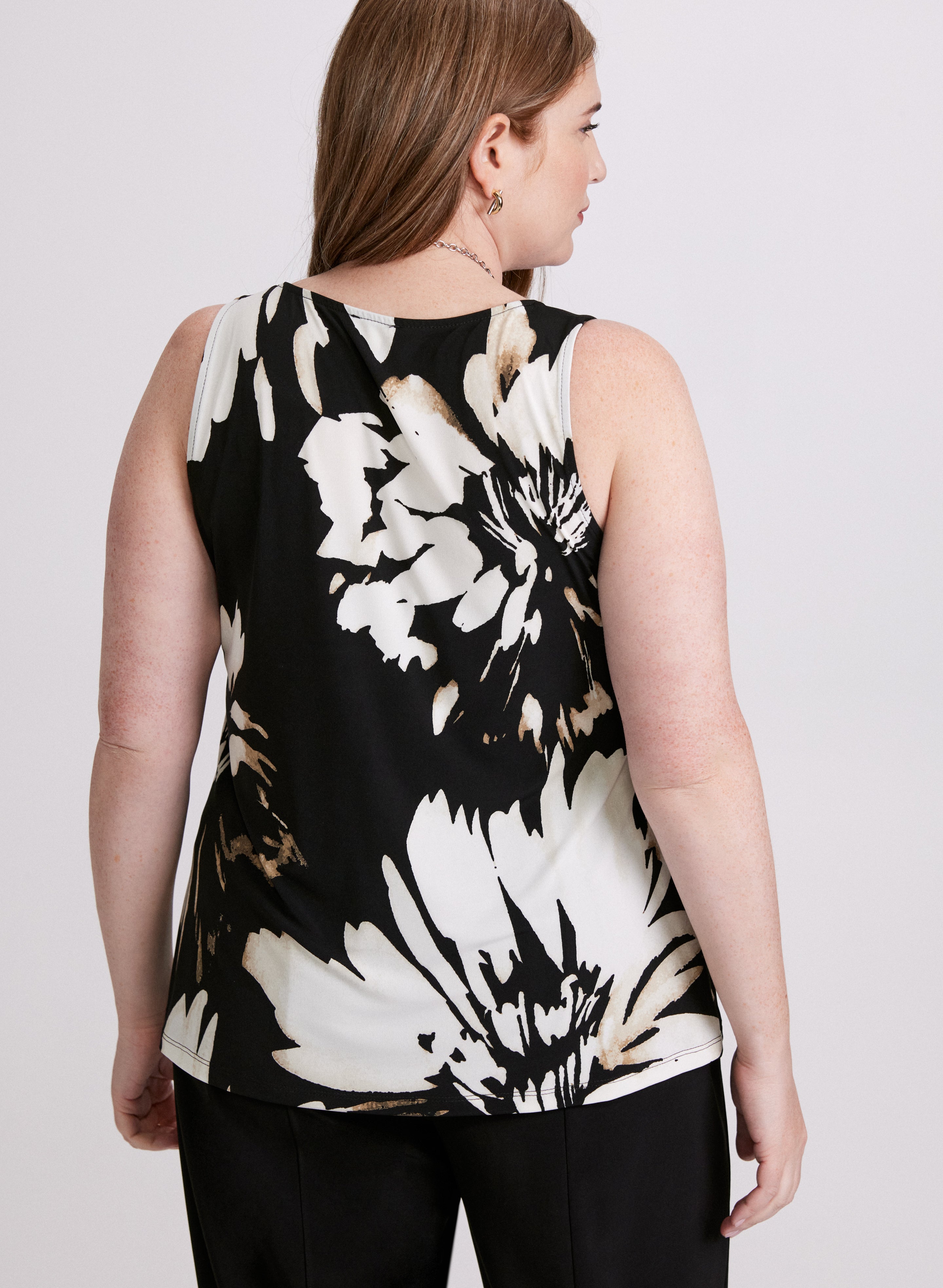 Floral Print Sleeveless Blouse for Women - Summer Fashion Tops - Perfect for Beach, Vacation & Casual Outings