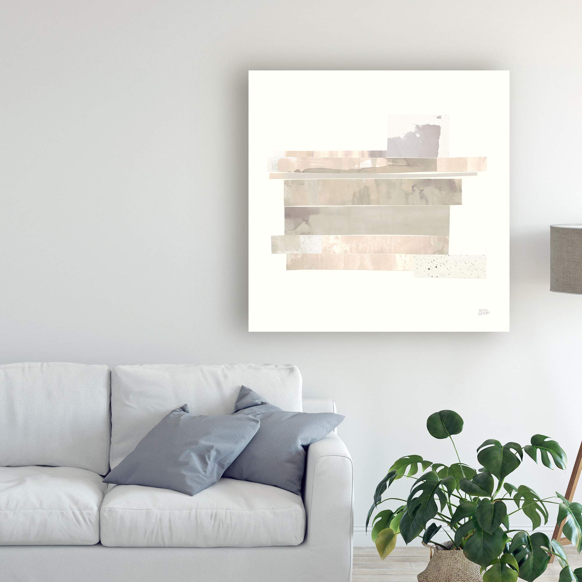 Trademark Fine Art 18x18 Stacks IV Neutral Canvas Print by Melissa Averinos - Modern Abstract Wall Art for Living Room, Bedroom & Office Decor