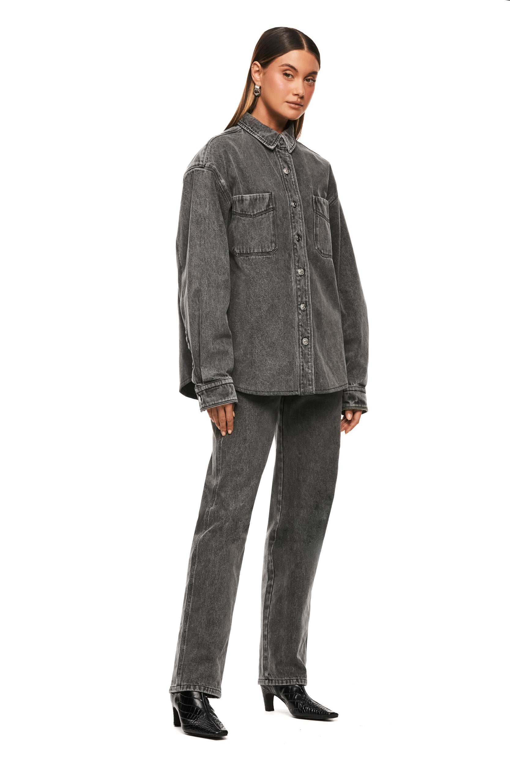 Blake Grey Denim Shirt for Men | Stylish Casual Button-Up Shirt | Perfect for Everyday Wear, Work & Outdoor Activities