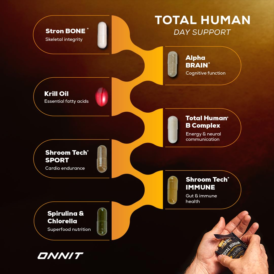 ONNIT Total Human Day & Night Vitamin Packs - Complete Multivitamin Supplement for Men & Women (30-Day Supply) - Supports Energy, Focus & Recovery for Active Lifestyles