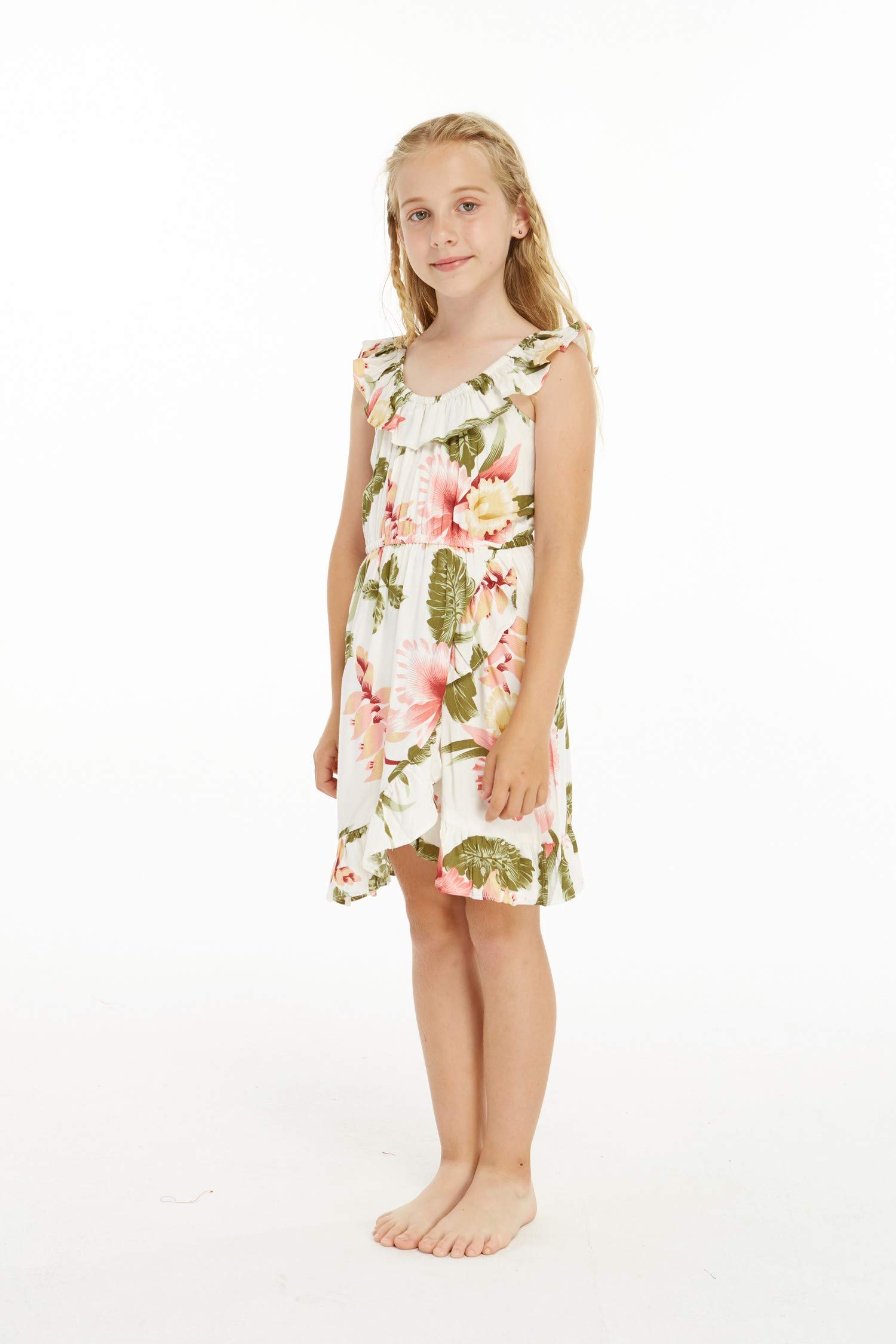 Girl's Ruffle Wrap Hawaiian Luau Dress - Beach Party & Summer Outfit