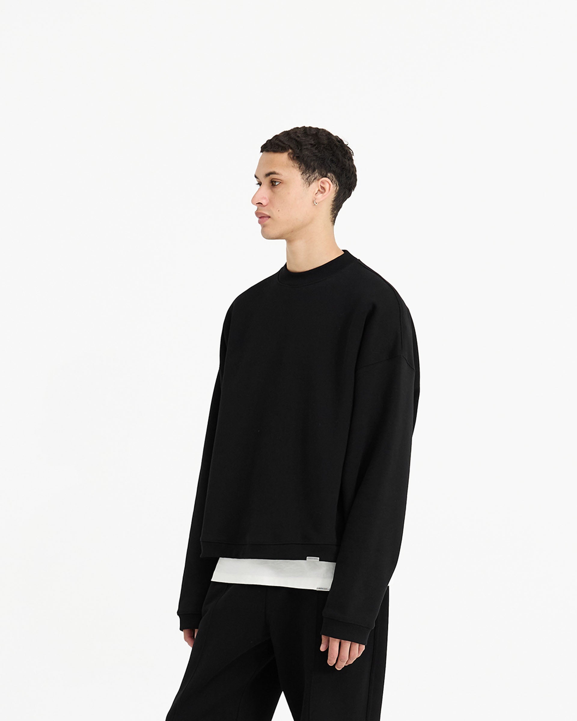 Initial Boxy Sweater - Black | Oversized Casual Knit Pullover for Women | Perfect for Fall Layering, Coffee Dates & Cozy Evenings