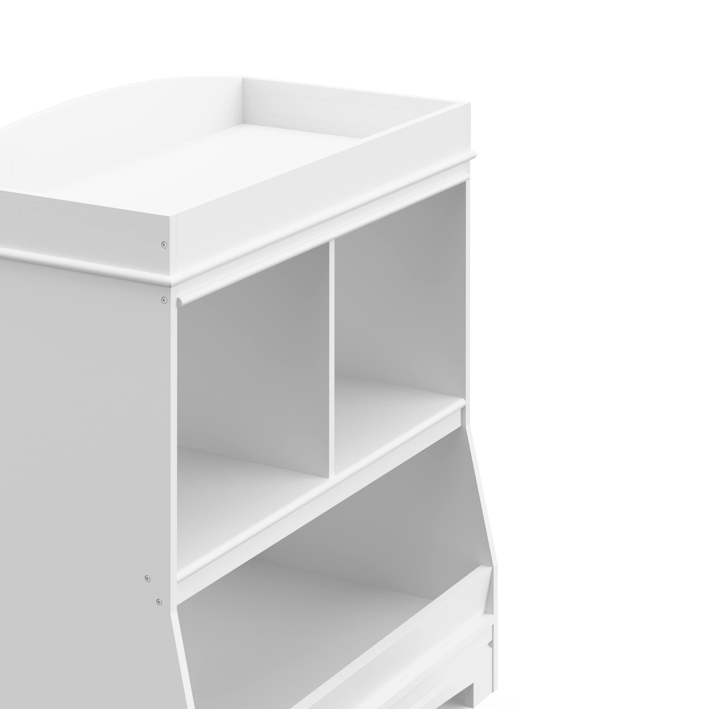 Graco Benton White Changing Table with Storage - GREENGUARD Gold Certified Baby Changing Station | Fits Standard Changing Pads | Nursery & Kids Bedroom Organizer | Perfect for Diaper Changes & Baby Care Essentials Storage
