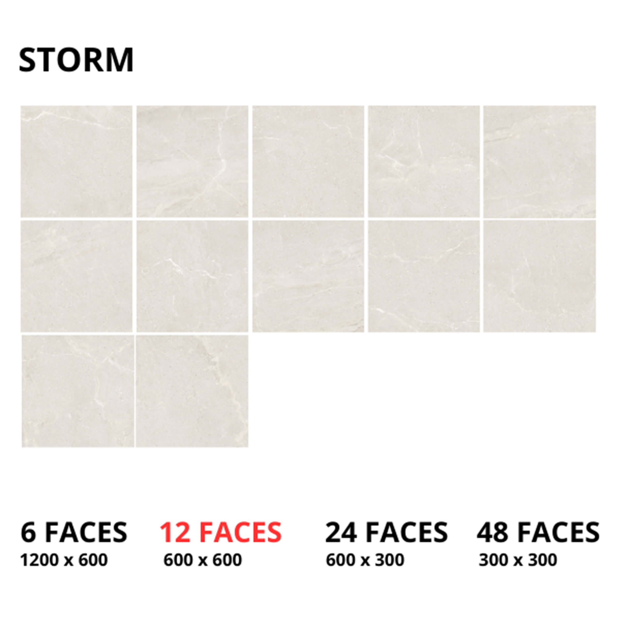 Monza 600x600mm Porcelain Tile - Premium SurfaceTec Storm Finish for High-Traffic Areas - Perfect for Kitchens, Bathrooms & Commercial Spaces