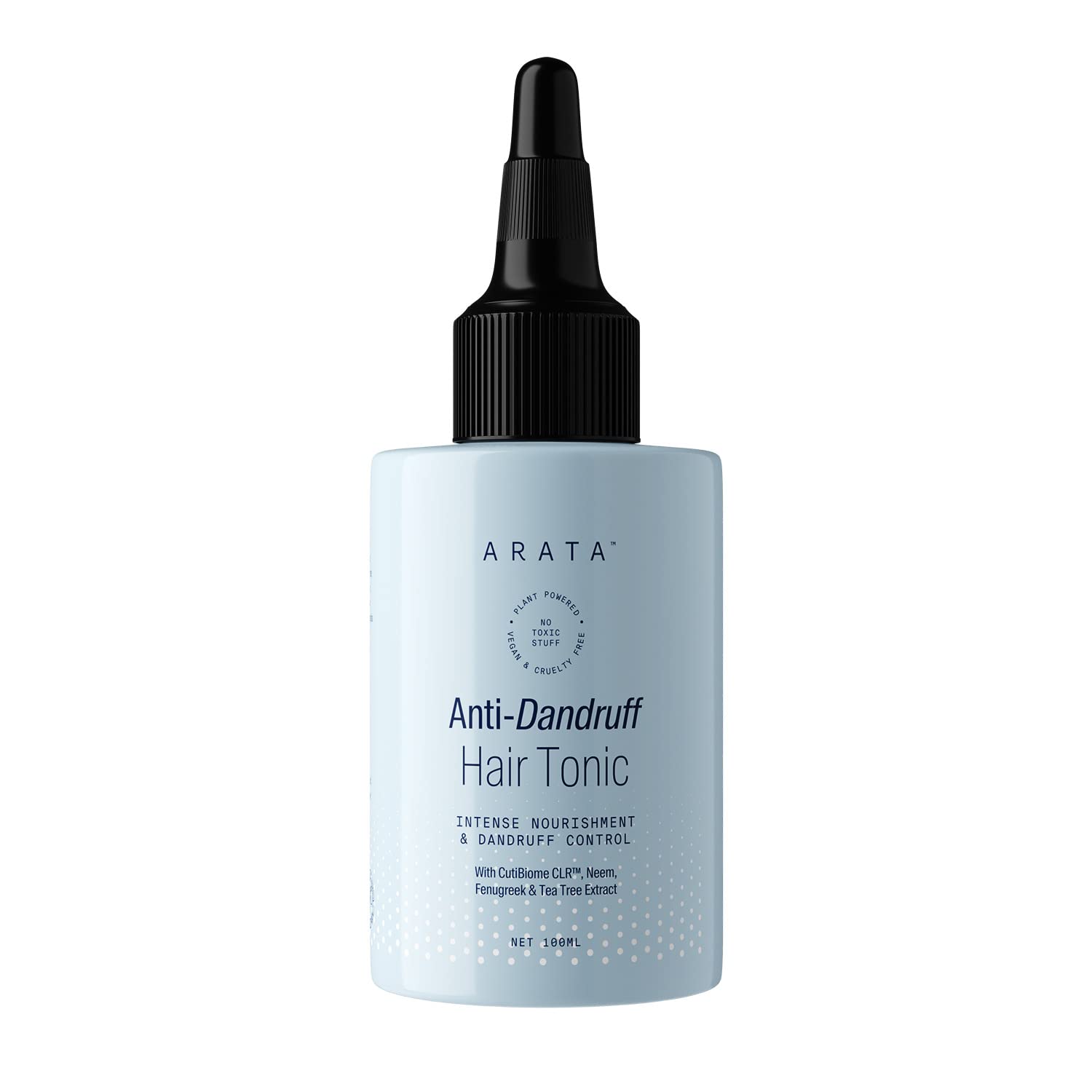 Arata Anti Dandruff Hair Tonic (100 ML) with Neem, Fenugreek & Tea Tree Oil - Treats Dry, Itchy Scalp & Eliminates Dandruff - Suitable for All Hair Types - Perfect for Daily Scalp Care & Hair Health Maintenance