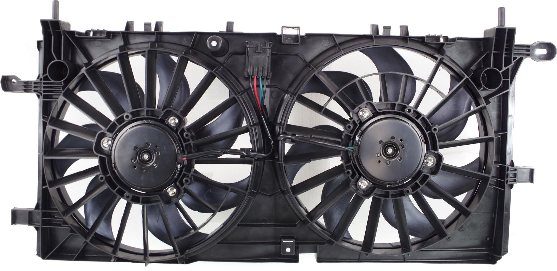 Go-Parts Radiator Fan Shroud Assembly for 2006-2009 Chevrolet Uplander 3.9L V6 - Dual Fan Cooling System Replacement Part (Fits 2007 2008 Models) - Perfect for Engine Overheating Prevention & Summer Driving