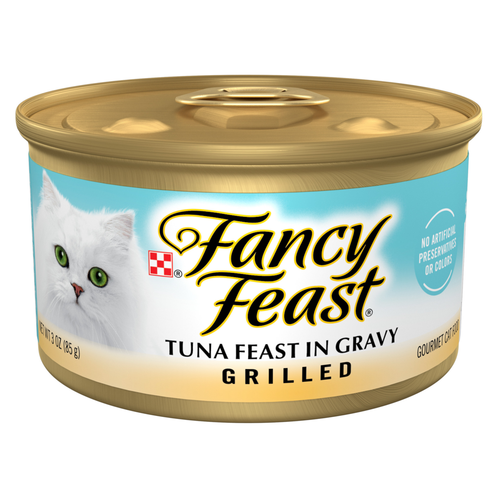 Fancy Feast Grilled Tuna Canned Cat Food - Grain-Free Wet Cat Food for Adult Cats - High Protein, Natural Ingredients - Perfect for Picky Eaters & Mealtime Enrichment