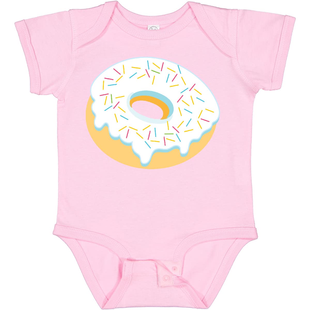 Inktastic White Donut with Sprinkles Baby Bodysuit - Cute Infant Onesie for Birthday, Baby Shower & Photo Shoots | Soft Cotton Unisex Outfit for Newborns & Toddlers