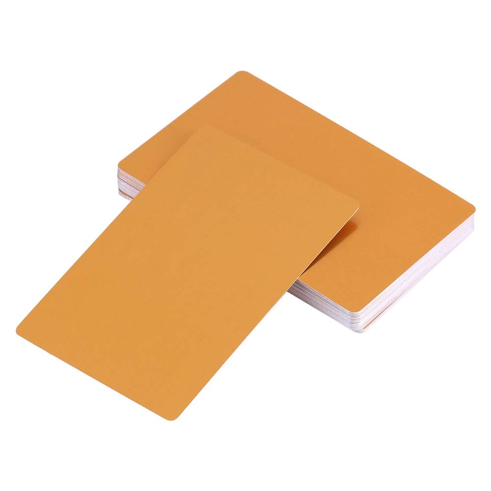 Premium Laser Engraved Metal Business Cards - 50Pcs 5 Color Options (Yellow) for Professional Networking, Corporate Gifts & Brand Promotion
