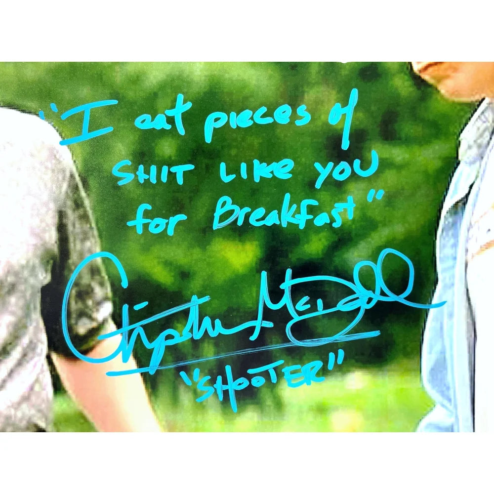 Authentic Christopher McDonald Autographed Shooter McGavin 11x14 Photo - Signed Memorabilia with 'Pieces of Sh*t' Inscription | Perfect for Movie Fans, Golf Lovers & Happy Gilmore Collectors