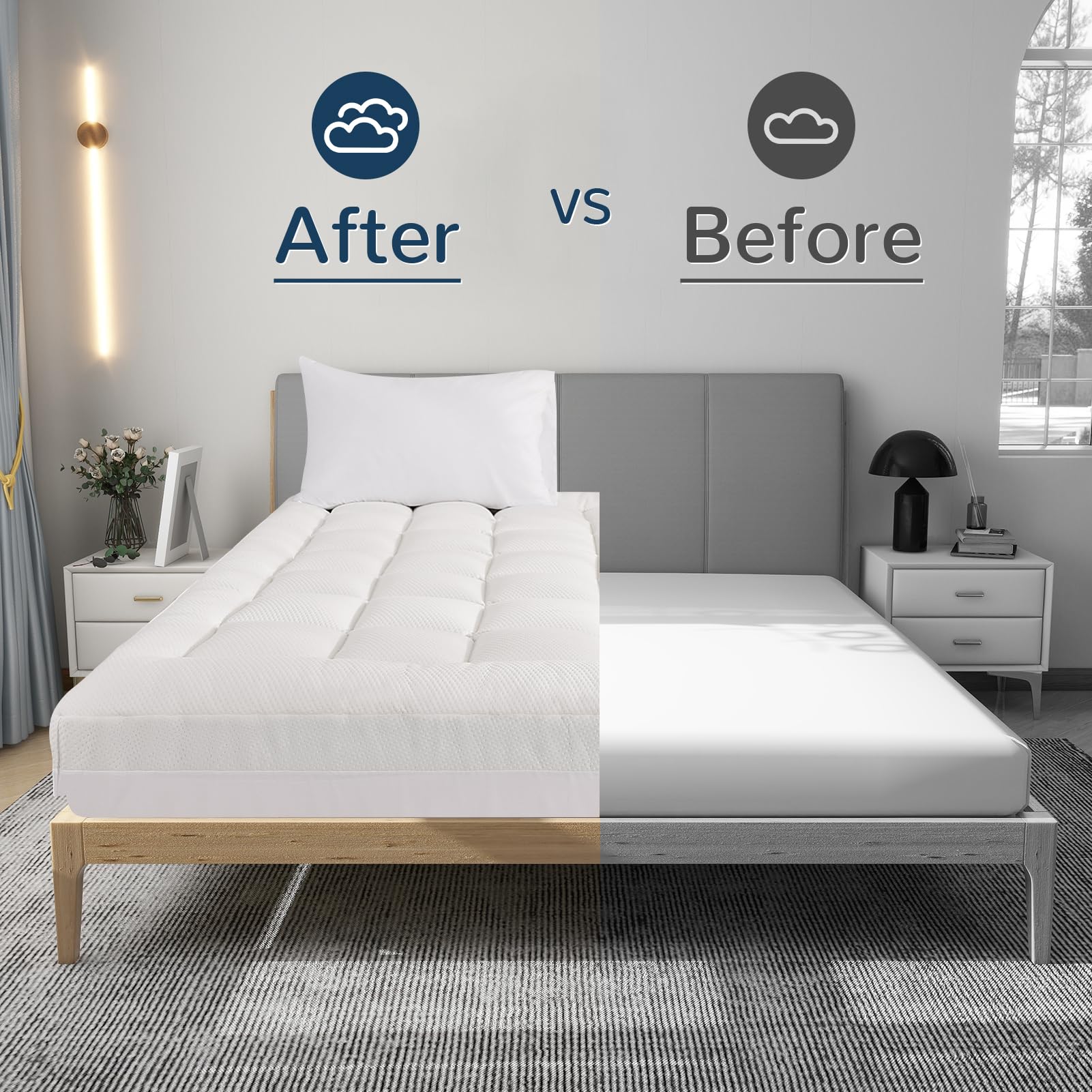 Dual Layer 3 Inch Memory Foam Mattress Topper - Ultra Soft & Breathable Twin Size Mattress Pad with Pillow Cases - Perfect for Back Pain Relief & Pressure Relief - Ideal for Guest Beds, Dorms & Home Use (3975)