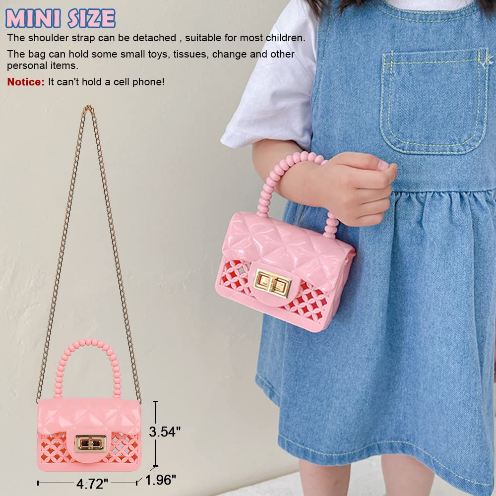 **Pink Silicone Hollow-Out Crossbody Bag for Toddler Girls - Cute Little Handbag, Wallet & Shoulder Purse for Candy, Toys & Daily Use**