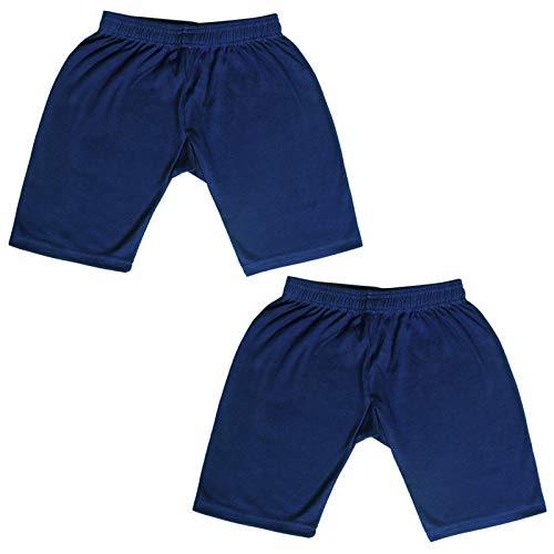 Premium Cotton Cycling Shorts for Boys & Girls - Breathable & Comfortable for Cycling, Jogging, Yoga, Under Dresses (Pack of 2, Navy Blue, Small) - Ideal for Sports, Workouts & Everyday Active Wear
