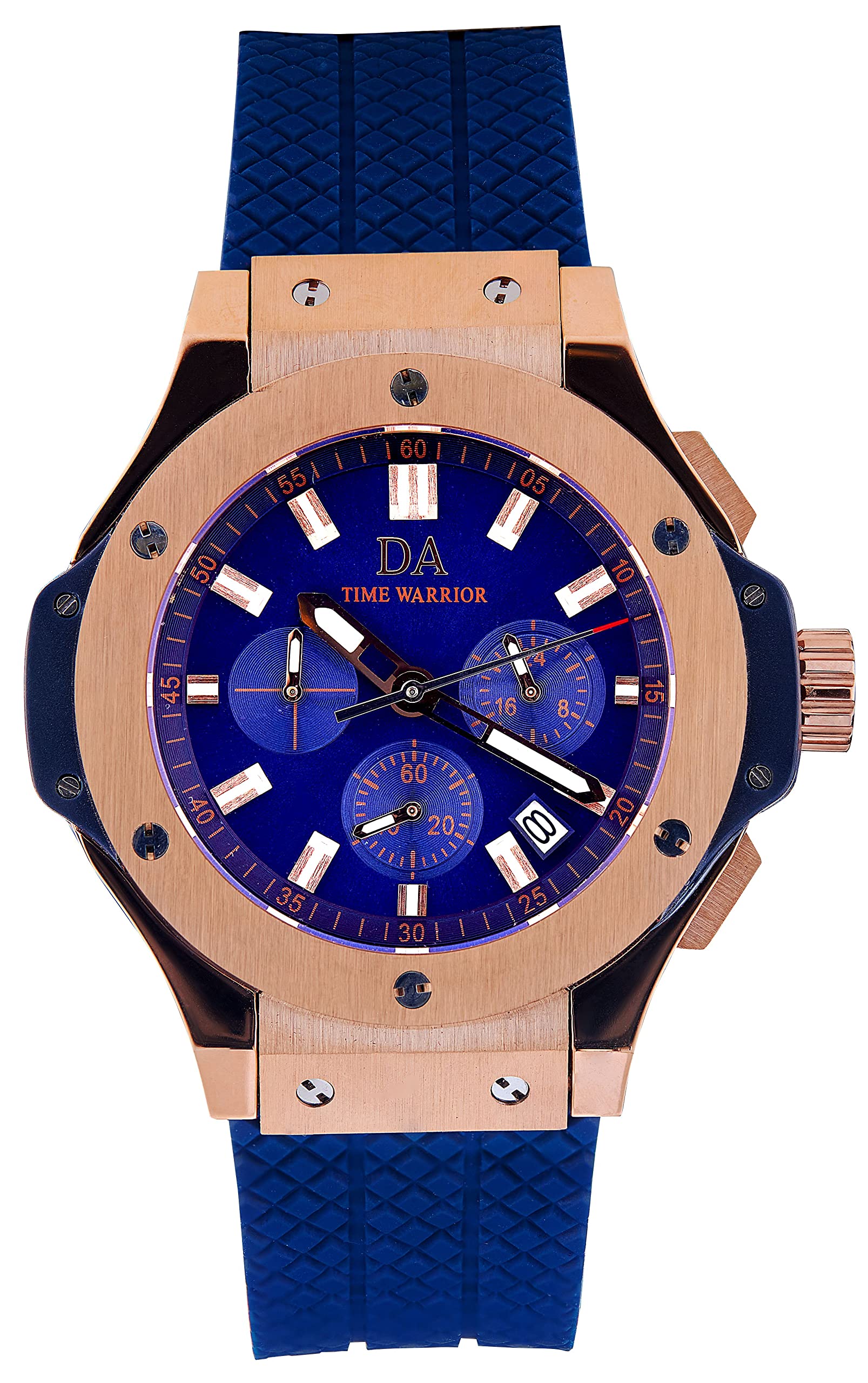 DA Luxury Men's Rose Gold Watch with Rubber Strap - Elegant Dress Watch for Business & Formal Occasions | Waterproof & Comfortable for Daily Wear