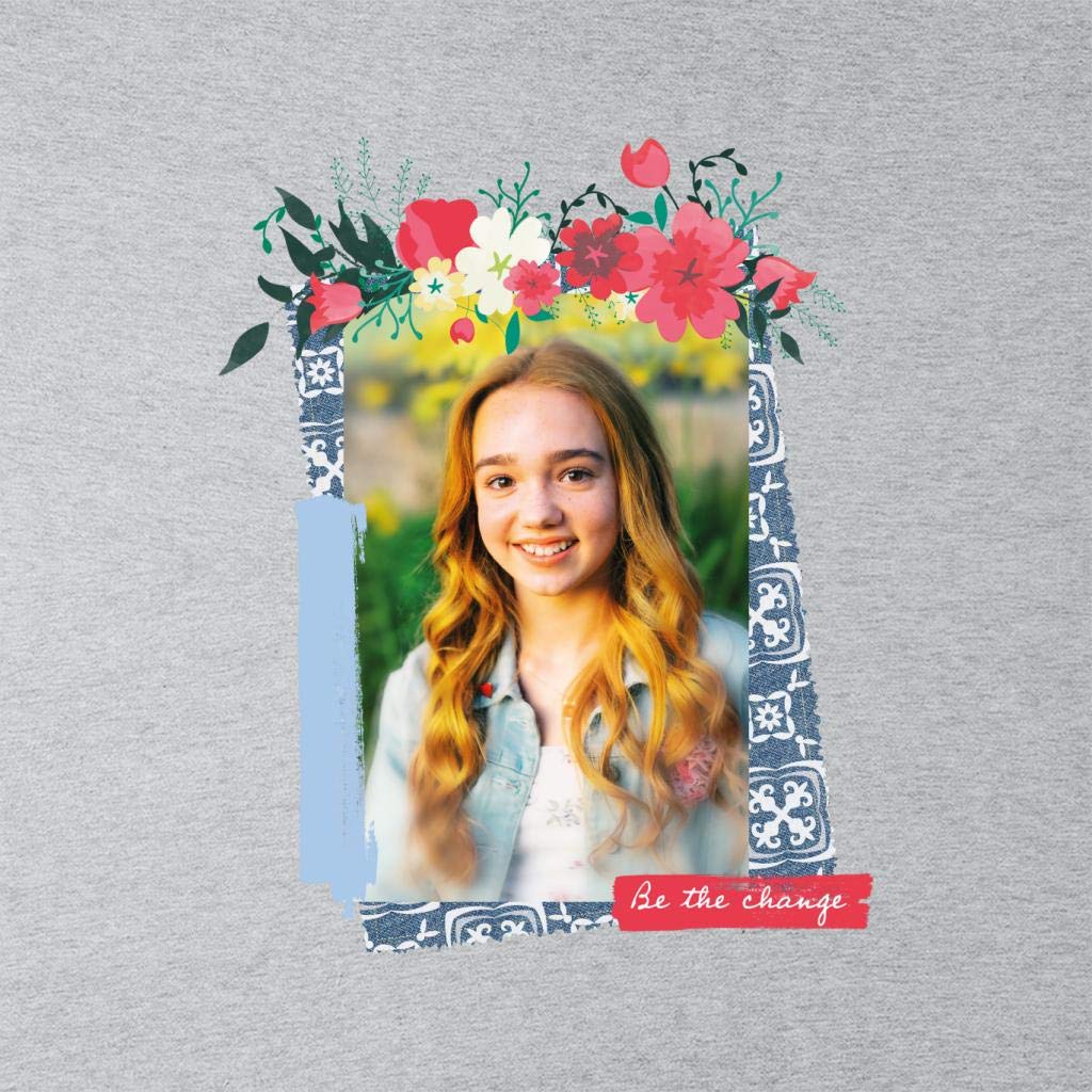 Be The Change Floral Border Hooded Sweatshirt for Kids | Holly Hobbie Inspired Cute Girls' Pullover | Perfect for School, Playdates & Outdoor Activities