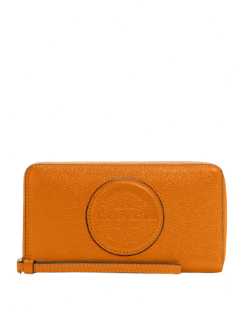 Coach Dempsey Large Phone Wallet - Genuine Leather Crossbody Bag with RFID Protection for iPhone 15 Pro Max, Perfect for Travel, Shopping & Everyday Use