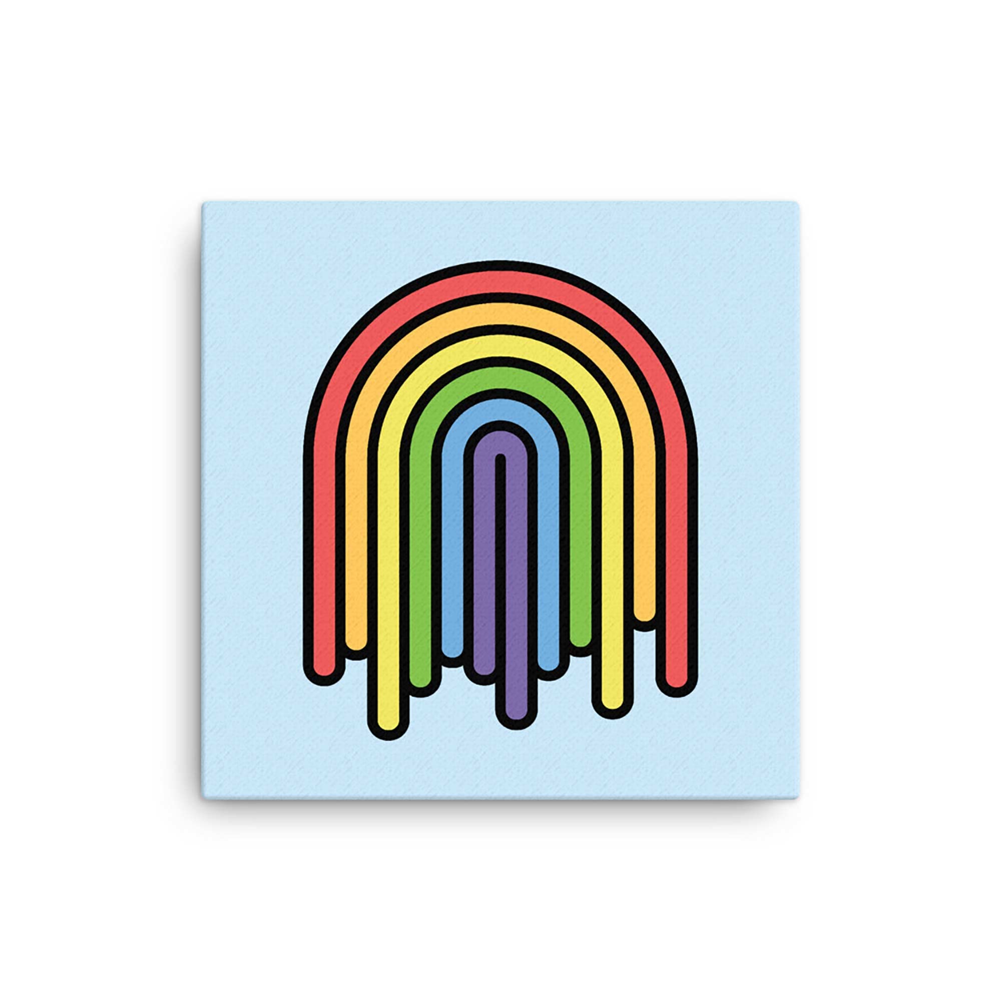 Vibrant Rainbow Canvas Wall Art - Colorful Print for Nursery & Kids Room Decor - 16x16 Inches - Perfect for Playrooms, Bedrooms & Modern Home Decor