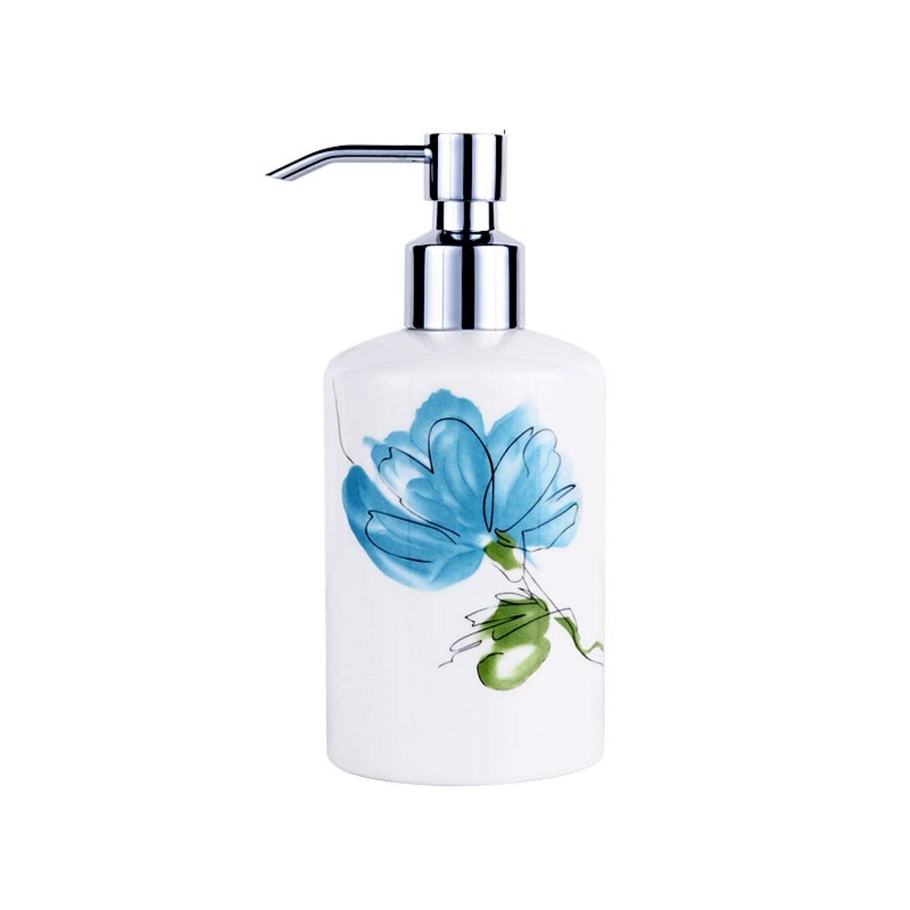 Rustic Glazed Ceramic Soap Dispenser - 360ml Hand Sanitizer Pump Bottle for Kitchen, Bathroom & Toilet | Easy Refill Tabletop Accessory | Farmhouse Home Decor (Color E) | Perfect for Guest Bathrooms, Kitchen Sinks & Vanity Countertops